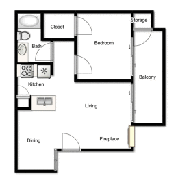 1 bed, 1 bath, 650 sqft, $1,354