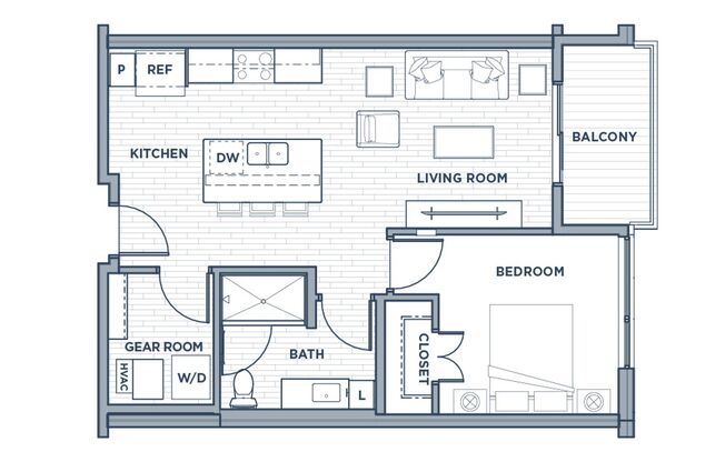 1 bed, 1 bath, 688 sqft, $1,550, Unit 1207