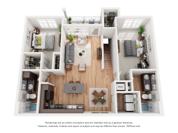 2 beds, 2 baths, 1,185 sqft, $1,680