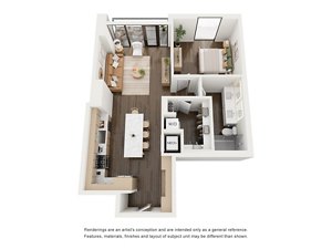 1 bed, 1 bath, 914 sqft, $4,045