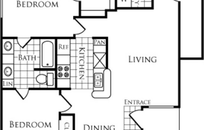 2 beds, 1 bath, 969 sqft, $1,095