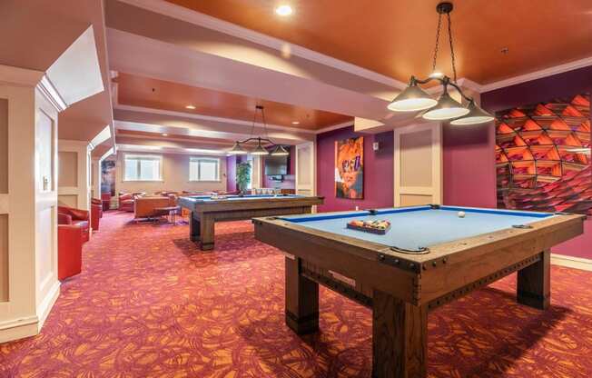 Met245 Apartments Clubhouse and Pool Tables