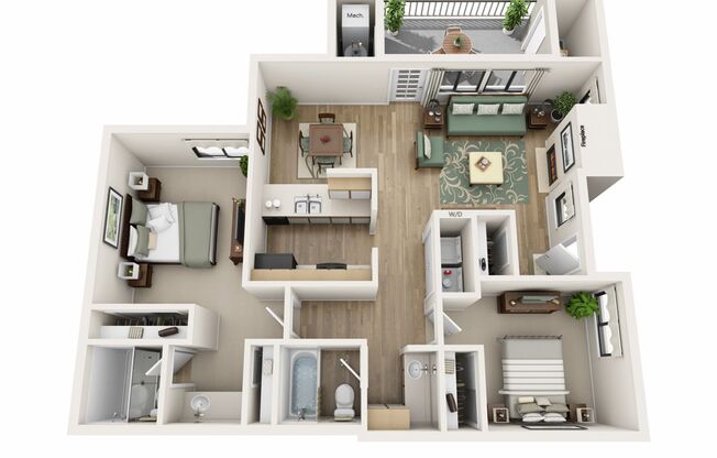 2 beds, 2 baths, 981 sqft, $1,975