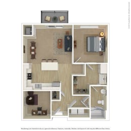 1 bed, 1 bath, 882 sqft, $1,855