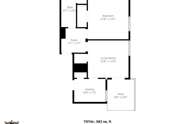 1 bed, 1 bath, 582 sqft, $925, Unit 3