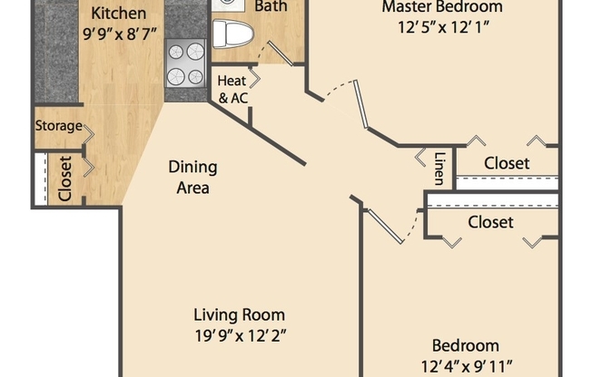 2 beds, 1 bath, 865 sqft, $1,868