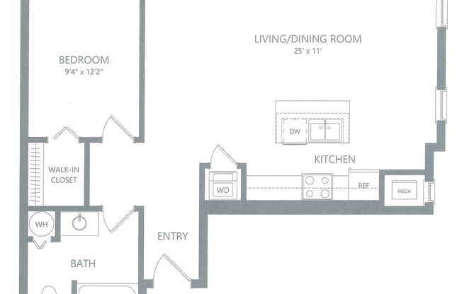 1 bed, 1 bath, 780 sqft, $1,675, Unit 520-210