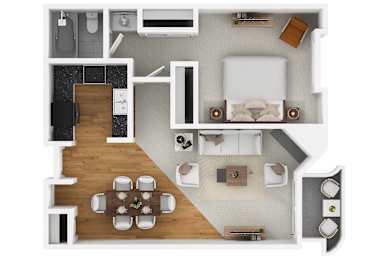 1 bed, 1 bath, 636 sqft, $2,955