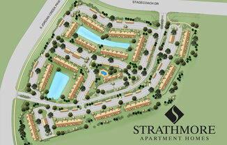 Beautiful Park Like Grounds at Strathmore Apartment Homes in West Des Moines Iowa