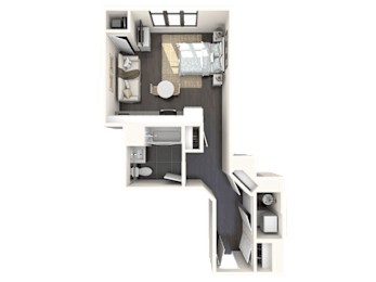 Studio, 1 bath, 491 sqft, $2,235