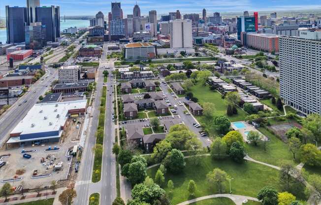 Downtown Detroit at Lafayette Park Place, Detroit, MI, Michigan