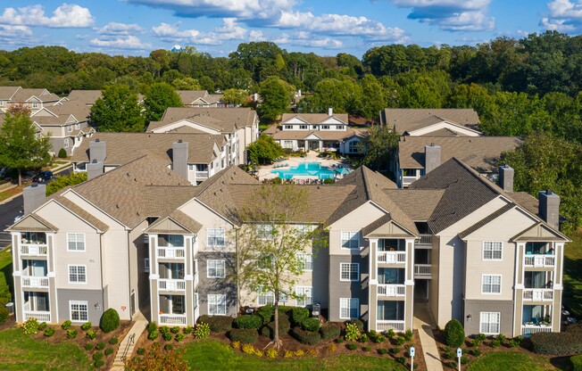 Aerial View of  501 Estates apartment homes in Durham, NC