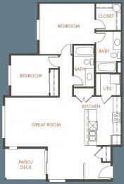 2 beds, 2 baths, 1,012 sqft, $2,963