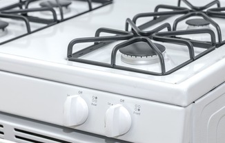 close up of gas stove at fort totten apartments in washington dc