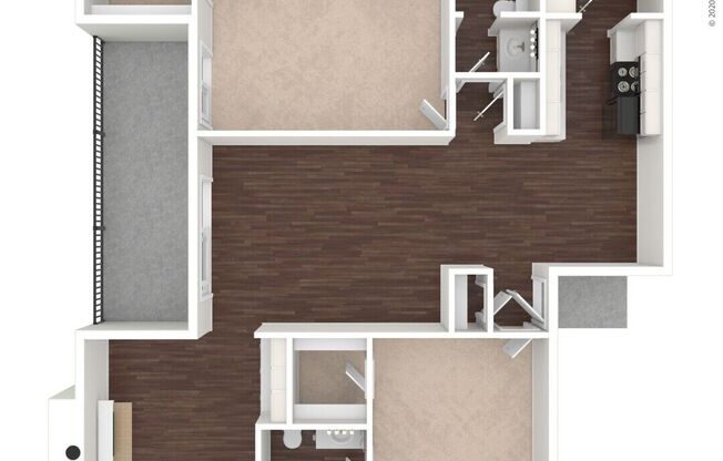 2 beds, 2 baths, 1,258 sqft, $1,799