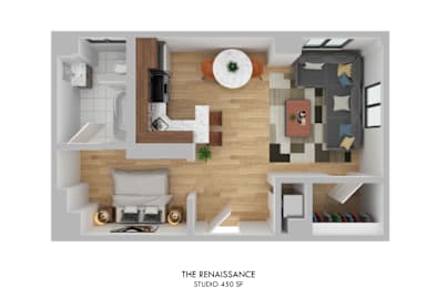 Studio, 1 bath, $1,506