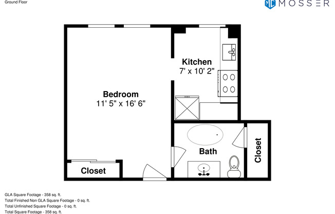 Studio, 1 bath, 322 sqft, $1,495