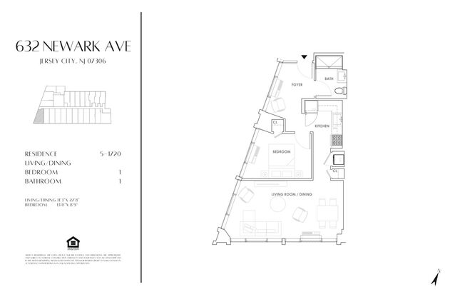 1 bed, 1 bath, 683 sqft, $3,573, Unit 1020