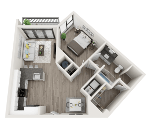 1 bed, 1 bath, 821 sqft, $1,516
