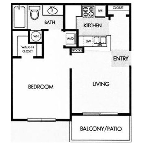 1 bed, 1 bath, 572 sqft, $1,237