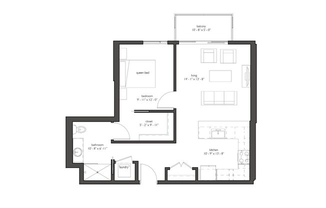 1 bed, 1 bath, 744 sqft, $1,501, Unit 316