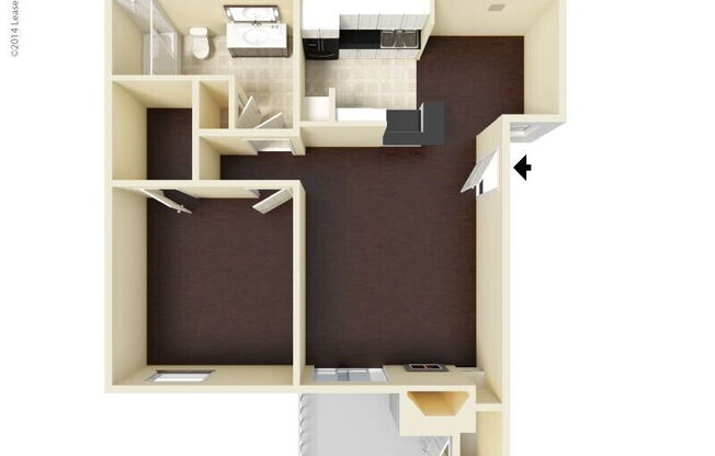 1 bed, 1 bath, 630 sqft, $1,045