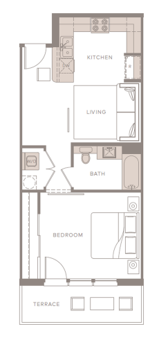 Studio, 1 bath, 633 sqft, $1,275