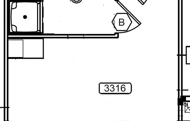Studio, 1 bath, 176 sqft, $1,425, Unit 3316