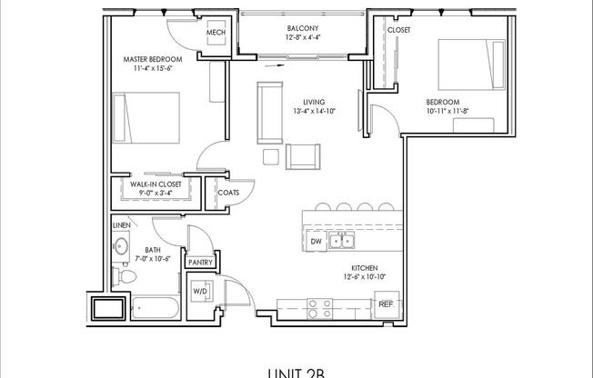 2 beds, 1 bath, 987 sqft, $1,678