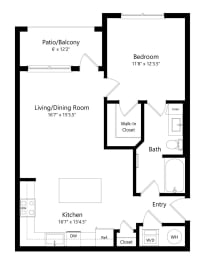 1 bed, 1 bath, 707 sqft, $1,807