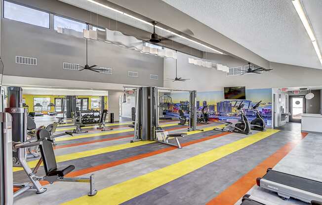 a view of the fitness center at the callaway house austin