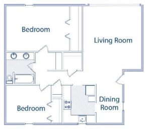 2 beds, 1 bath, 784 sqft, $1,549