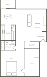 1 bed, 1 bath, 770 sqft, $1,399