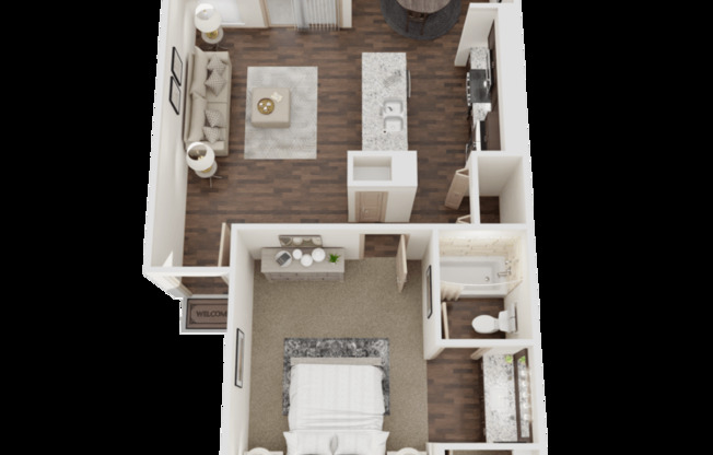 1 bed, 1 bath, 738 sqft, $1,430