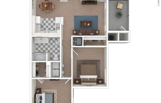 2 beds, 1 bath, 988 sqft, $1,088