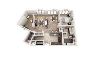 1 bed, 1.5 baths, 1,206 sqft, $3,560