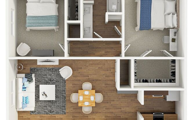 2 beds, 1 bath, 864 sqft, $920