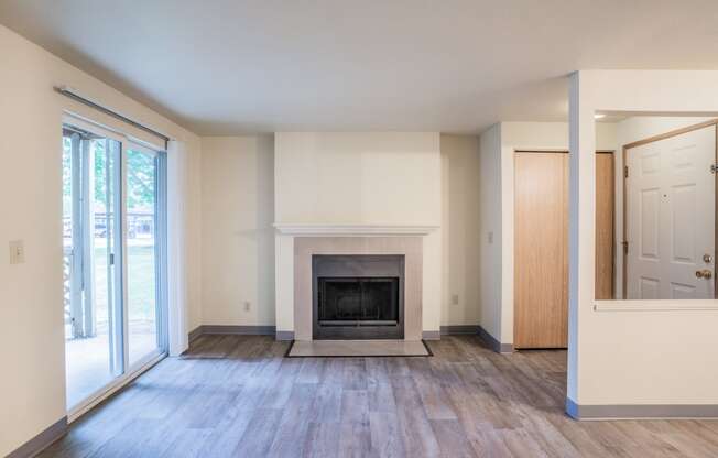 Stonesthrow Apartments Living Room with Fireplace