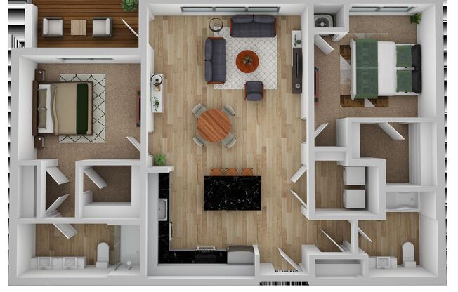 2 beds, 2 baths, 1,170 sqft, $2,450, Unit 214