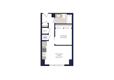 Studio, 1 bath, 438 sqft, $1,525