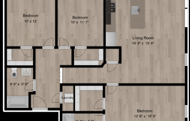 3 beds, 2 baths, 1,212 sqft, $2,400