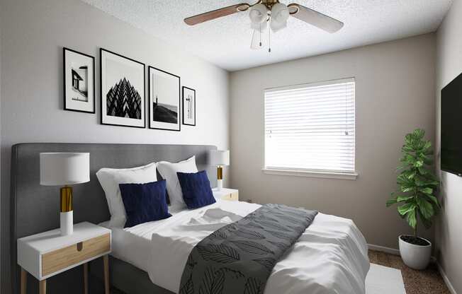 Bedroom at The Villas at Quail Creek Apartment Homes in Austin Texas