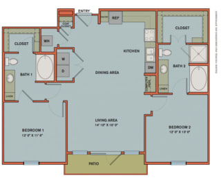2 beds, 2 baths, 1,125 sqft, $3,120