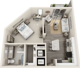 Studio, 1 bath, 713 sqft, $1,550