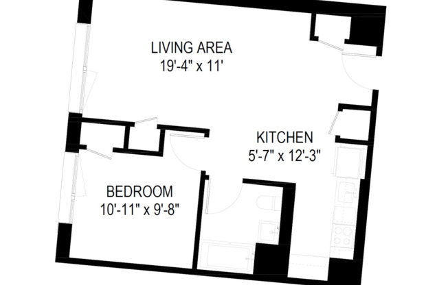 1 bed, 1 bath, $3,500, Unit 214