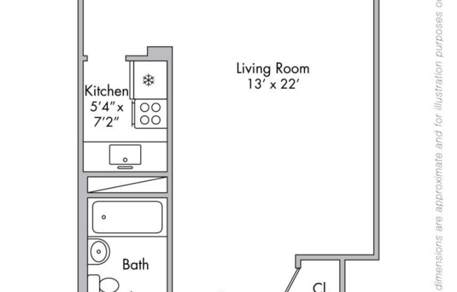 Studio, 1 bath, $3,000, Unit 11F