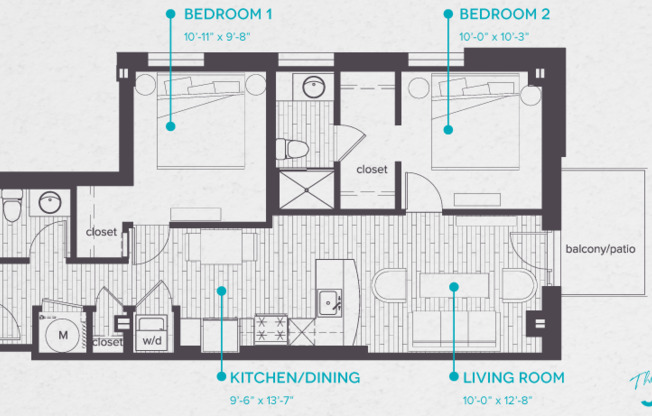 2 beds, 2 baths, 847 sqft, $1,595, Unit 917
