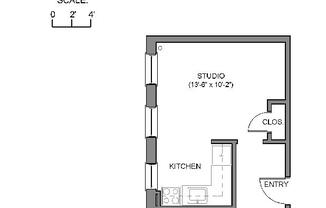 Studio, 1 bath, 307 sqft, $2,300, Unit 33