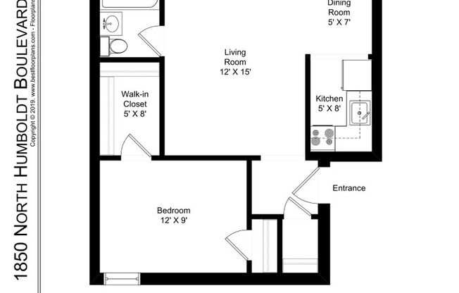 1 bed, 1 bath, 579 sqft, $1,595, Unit 202