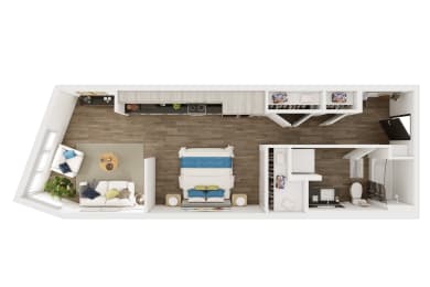 Studio, 1 bath, 584 sqft, $1,865